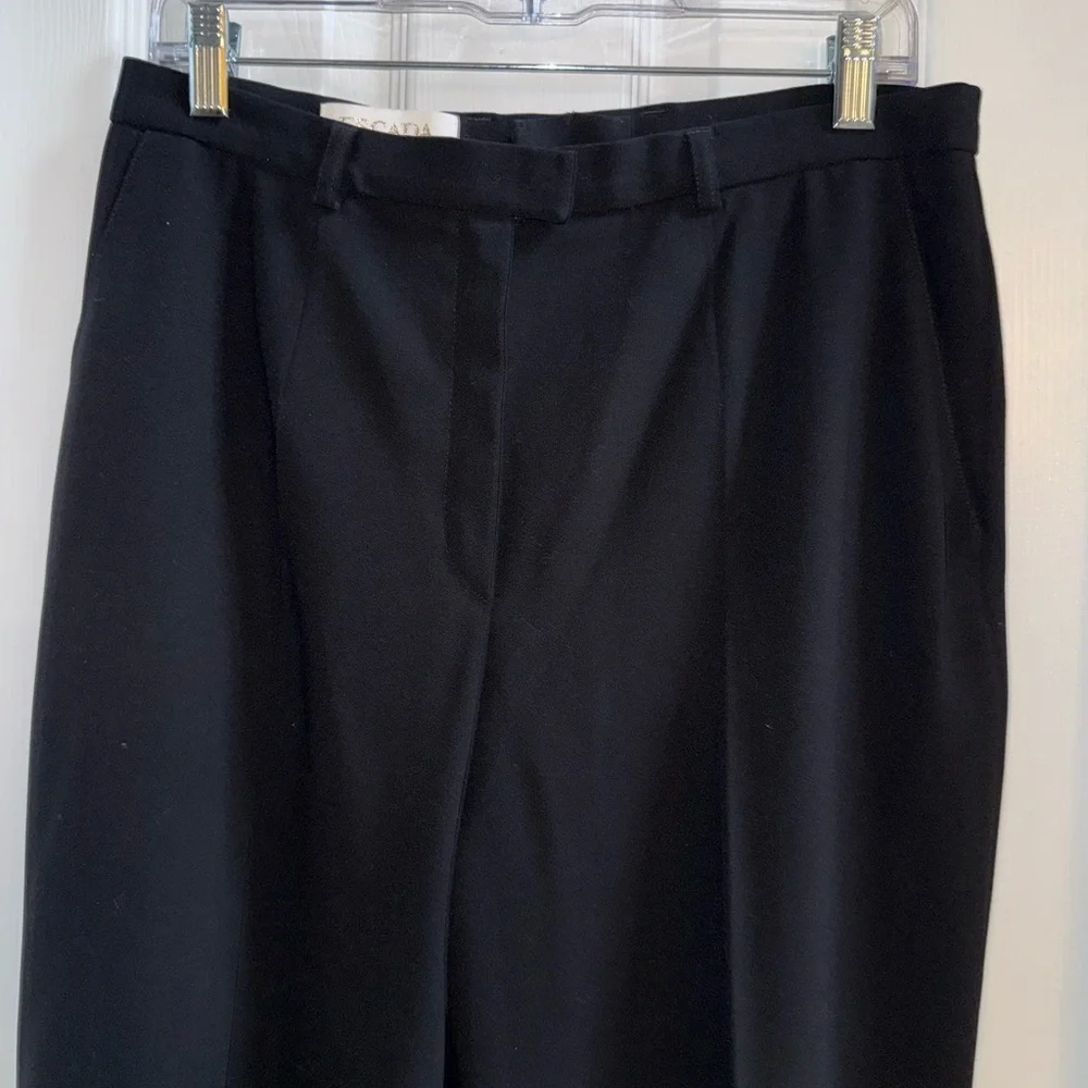 Escada Black Dress Pants Women’s 42 Wool Blend Pockets Straight Leg Bus Casual